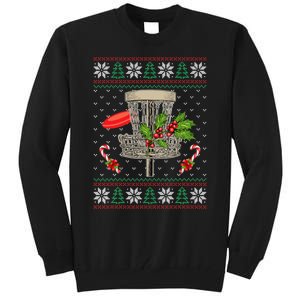 Disc Golf Ugly Christmas Pajama Xmas Funny golf player Tall Sweatshirt