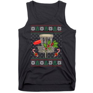 Disc Golf Ugly Christmas Pajama Xmas Funny golf player Tank Top