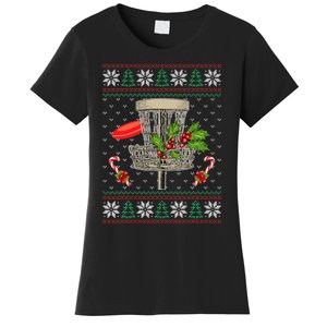 Disc Golf Ugly Christmas Pajama Xmas Funny golf player Women's T-Shirt