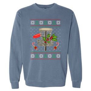 Disc Golf Ugly Christmas Pajama Xmas Funny golf player Garment-Dyed Sweatshirt