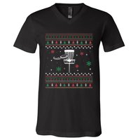 Disc Golf Ugly Christmas Pajama Xmas Gifts for golf V-Neck T-Shirt