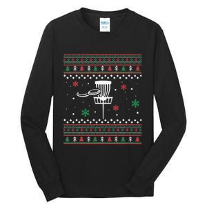 Disc Golf Ugly Christmas Pajama Xmas Gifts for golf Tall Long Sleeve T-Shirt