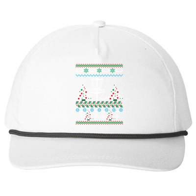 Disc Golf Ugly Christmas Gift Game Holiday Xmas Gift Snapback Five-Panel Rope Hat