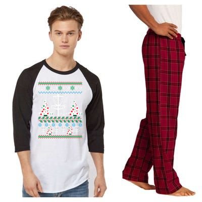 Disc Golf Ugly Christmas Gift Game Holiday Xmas Gift Raglan Sleeve Pajama Set