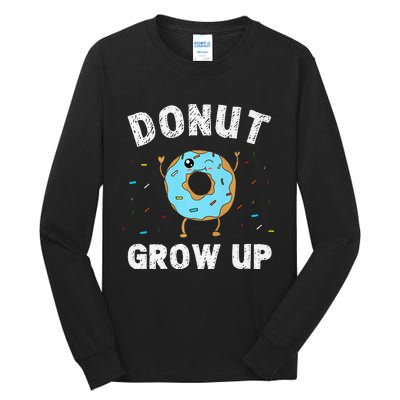 Donut Grow Up Birthday Party Blue Donut Outfit Tall Long Sleeve T-Shirt