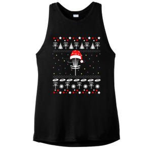 Disc Golf Ugly Christmas Sweater Pajama Ladies PosiCharge Tri-Blend Wicking Tank