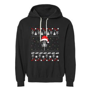 Disc Golf Ugly Christmas Sweater Pajama Garment-Dyed Fleece Hoodie