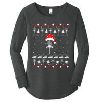 Disc Golf Ugly Christmas Sweater Pajama Women's Perfect Tri Tunic Long Sleeve Shirt