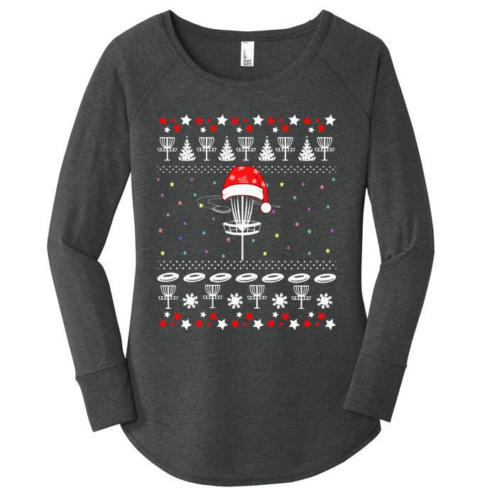 Disc Golf Ugly Christmas Sweater Pajama Women's Perfect Tri Tunic Long Sleeve Shirt