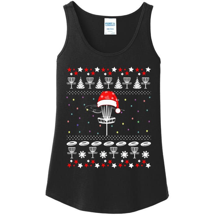 Disc Golf Ugly Christmas Sweater Pajama Ladies Essential Tank