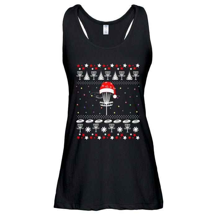 Disc Golf Ugly Christmas Sweater Pajama Ladies Essential Flowy Tank