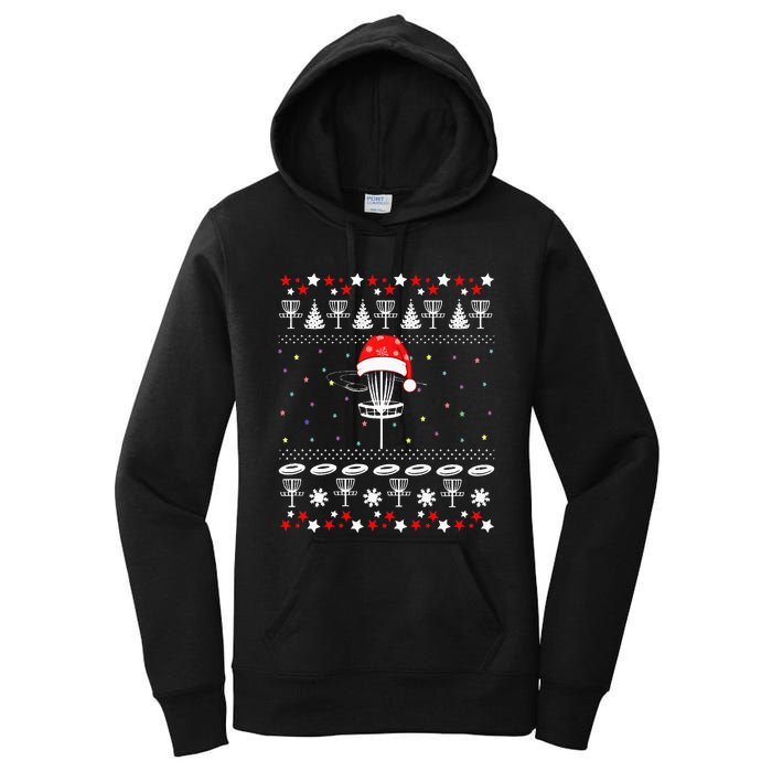 Disc Golf Ugly Christmas Sweater Pajama Women's Pullover Hoodie