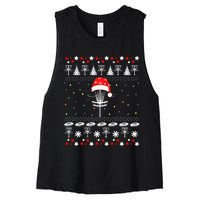 Disc Golf Ugly Christmas Sweater Pajama Women's Racerback Cropped Tank