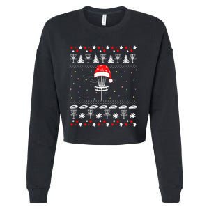 Disc Golf Ugly Christmas Sweater Pajama Cropped Pullover Crew