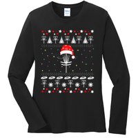 Disc Golf Ugly Christmas Sweater Pajama Ladies Long Sleeve Shirt