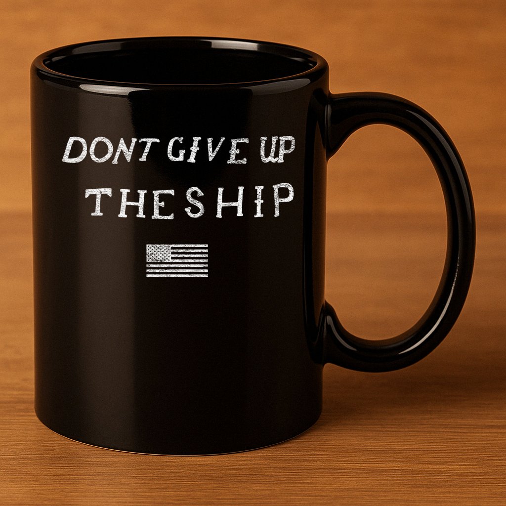 Dont Give Up The Ship Us Flag DonT Patriot Independence Gift 11oz C Handle Ceramic Mug