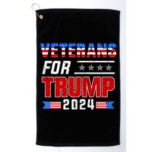 Dad Grandpa Veterans For Trump 2024 American Trump Flag Gift Platinum Collection Golf Towel