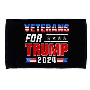 Dad Grandpa Veterans For Trump 2024 American Trump Flag Gift Microfiber Hand Towel