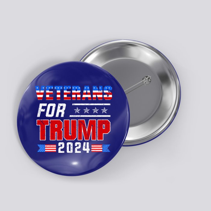 Dad Grandpa Veterans For Trump 2024 American Trump Flag Gift Button