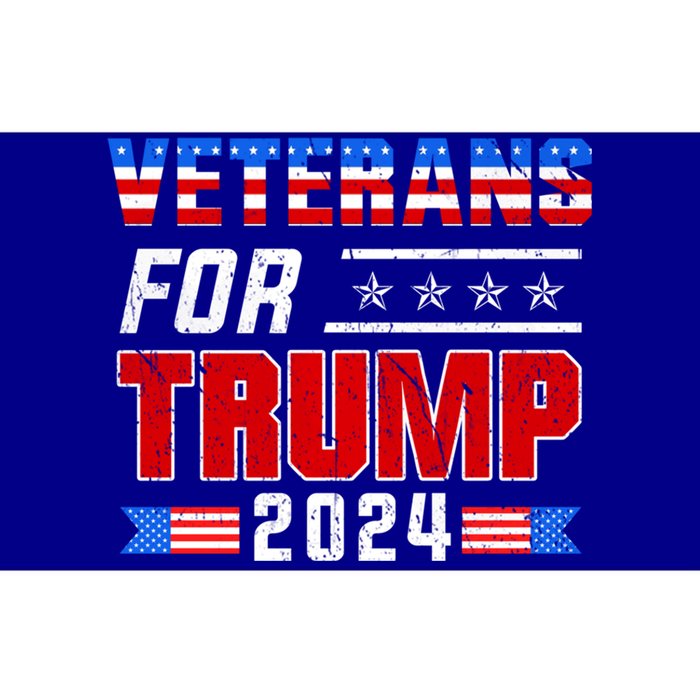 Dad Grandpa Veterans For Trump 2024 American Trump Flag Gift Bumper Sticker