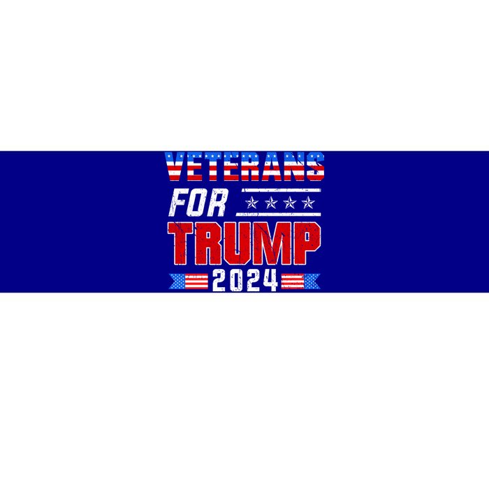 Dad Grandpa Veterans For Trump 2024 American Trump Flag Gift Bumper Sticker