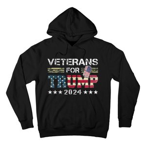 Dad Grandpa Veterans For Trump 2024 American Flag Camo Hoodie