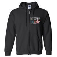 Dad Grandpa Veterans For Trump 2024 American Flag Camo Full Zip Hoodie