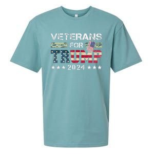 Dad Grandpa Veterans For Trump 2024 American Flag Camo Sueded Cloud Jersey T-Shirt