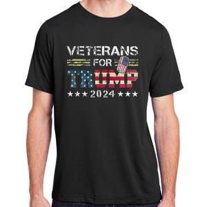 Dad Grandpa Veterans For Trump 2024 American Flag Adult ChromaSoft Performance T-Shirt