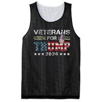 Dad Grandpa Veterans For Trump 2024 American Flag Mesh Reversible Basketball Jersey Tank