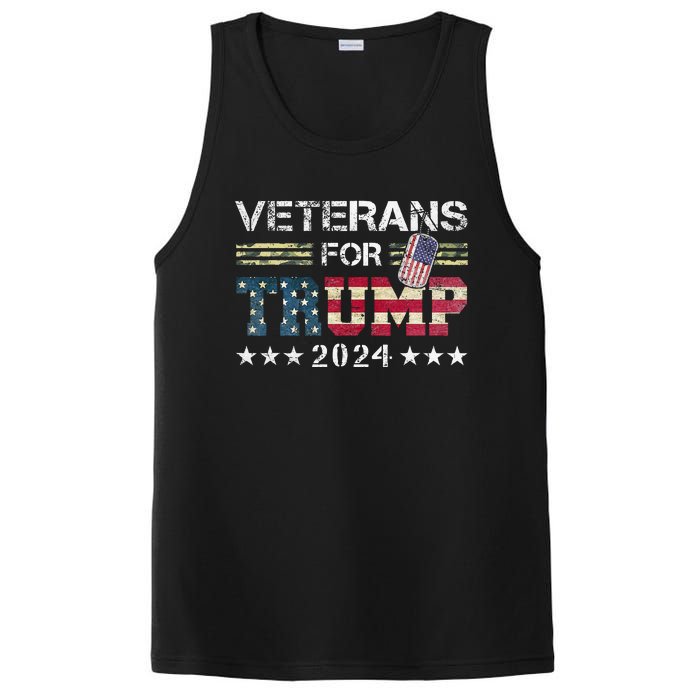 Dad Grandpa Veterans For Trump 2024 American Flag PosiCharge Competitor Tank