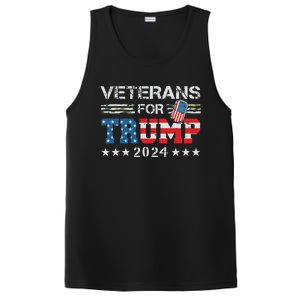 Dad Grandpa Veterans For Trump 2024 American Flag Camo PosiCharge Competitor Tank