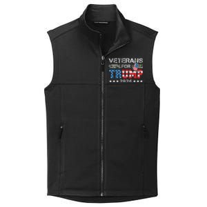 Dad Grandpa Veterans For Trump 2024 American Flag Camo Collective Smooth Fleece Vest