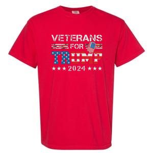 Dad Grandpa Veterans For Trump 2024 American Flag Camo Garment-Dyed Heavyweight T-Shirt