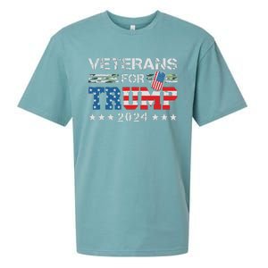 Dad Grandpa Veterans For Trump 2024 American Flag Camo Sueded Cloud Jersey T-Shirt