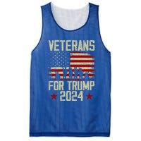 Dad Grandpa Veterans For Trump 2024 American Flag Vintage Gift Mesh Reversible Basketball Jersey Tank