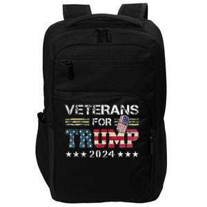 Dad Grandpa Veterans For Trump 2024 American Flag Impact Tech Backpack