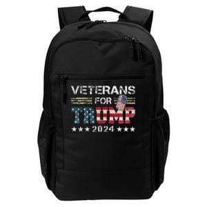 Dad Grandpa Veterans For Trump 2024 American Flag Daily Commute Backpack