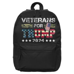 Dad Grandpa Veterans For Trump 2024 American Flag 16 in Basic Backpack