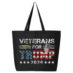 Dad Grandpa Veterans For Trump 2024 American Flag 25L Jumbo Tote