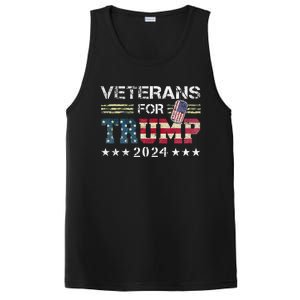 Dad Grandpa Veterans For Trump 2024 American Flag PosiCharge Competitor Tank