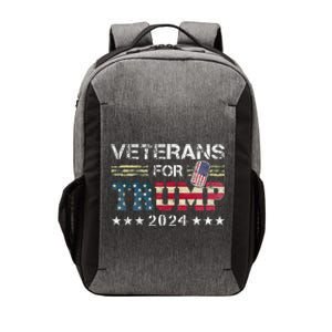 Dad Grandpa Veterans For Trump 2024 American Flag Vector Backpack