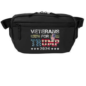 Dad Grandpa Veterans For Trump 2024 American Flag Crossbody Pack