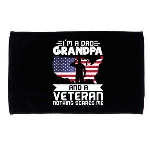 Dad Grandpa Veteran Nothing Scares Patriotic Veterans Day Microfiber Hand Towel