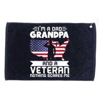 Dad Grandpa Veteran Nothing Scares Patriotic Veterans Day Grommeted Golf Towel