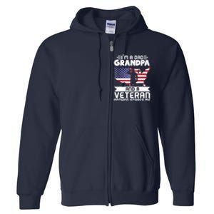 Dad Grandpa Veteran Nothing Scares Patriotic Veterans Day Full Zip Hoodie