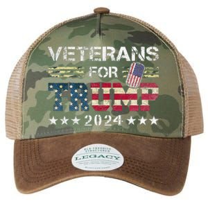 Dad Grandpa Veterans For Trump 2024 Legacy Tie Dye Trucker Hat