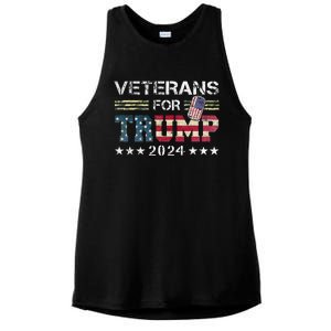 Dad Grandpa Veterans For Trump 2024 Ladies PosiCharge Tri-Blend Wicking Tank