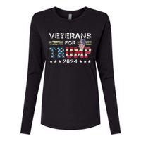 Dad Grandpa Veterans For Trump 2024 Womens Cotton Relaxed Long Sleeve T-Shirt