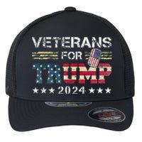 Dad Grandpa Veterans For Trump 2024 Flexfit Unipanel Trucker Cap